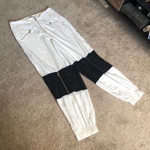 NWT I AM GIA White and Black Mesh Knee Pants